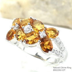 แหวนเงินแท้ 92.5% ฝังพลอยซิทรินแท้