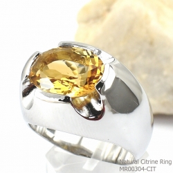 แหวนเงินแท้ 92.5% ฝังพลอยซิทรินแท้ MR00304-CIT