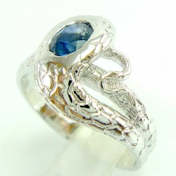 แหวนเงินแท้ 92.5% ฝังพลอยไพลินแท้