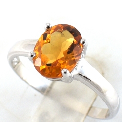 แหวนเงินแท้ฝังพลอยซิทรินแท้