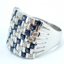 แหวนเงินแท้ 92.5% ฝังพลอยไพลินแท้