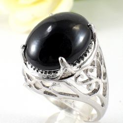 แหวนเงินแท้ 92.5% ฝังพลอยนิลแท้