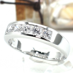 แหวนเงินแท้ 92.5% ฝังเพชรCZ ER00690-WCZ