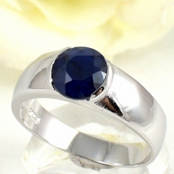 แหวนเงินแท้ 92.5% ฝังพลอยไพลินแท้