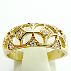 แหวนทองคำแท้ 37.5%(9K) ฝังเพชรCZ ER00867-WCZ-9K