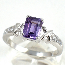 แหวนเงินแท้ 92.5% ฝังพลอยแอมิทิสต์แท้