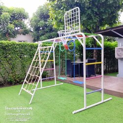 บาร์โหน+เชือกถัก+แป้นบาส+ชิงช้าโซ่เหล็ก2อัน