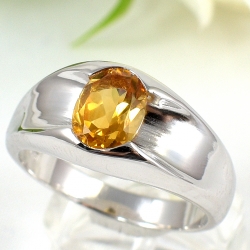 แหวนเงินแท้ 92.5% ฝังพลอยซิทรินแท้