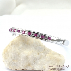 กำไลเงินแท้ 92.5% ฝังพลอยทับทิมแท้ EBA00128-RBY2