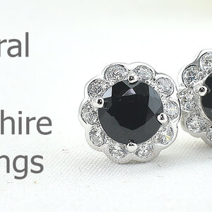 ต่างหูพลอยไพลินแท้