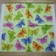 แนวภาพสัตว์ ผีเสื้อ หลากสี บนพื้นเขียว Butterfly เป็นภาพแนวยาว กระดาษแนพกิ้นสำหรับทำงาน เดคูพาจ Decoupage Paper Napkins ขนาด 33X33cm