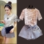 พร้อมส่ง เสื้อแต่งด้วยกลิตเตอร์ อคลิลิกโทนสีเงิน