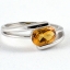 SKJewelryfactory แหวนเงินแท้ 92.5% ฝังพลอยซิทรินแท้ ออกแบบเรียบง่าย แต่ทันสมัย ER01466-CIT