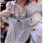 พร้อมส่ง เสื้อแฟชั่นผ้าลูกไม้ตอกหมุด