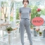 เสื้อผ้าเกาหลี พร้อมส่ง เสื้อแขนสั้น กางเกงขายาวจั๊มขา
