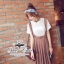 พร้อมส่ง ชุดเซ็ทเสื้อ+เอี๊ยมกระโปรงค่ะ เสื้อเนื้อผ้าลูกไม้
