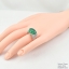 SKJewelryFactory แหวนโบว์คู่ แหวนชูหัวพลอย เจียรนัยพลอยทรงหลังเบี้ย แวววาว เหมือนมีดวงตาเพิ่ม พลอยกรีนอะเกทแท้ ER00846-GAC
