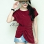 เสื้อเกาหลี พร้อมส่ง เสื้อ เอวย่นสวยจับdrap