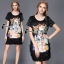 พร้อมส่ง Mini dress ผ้ายืดแขนสั้น ตัวเดรสสีดำผ้านุ่มลื่น