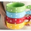 Pre-Order ชามขนม ชามก๋วยเตี๋ยว ชามเซรามิค แบบมีด้าม ลายจุด Polka Dot น่ารักๆ มีให้เลือก 6 สี