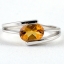 SKJewelryfactory แหวนเงินแท้ 92.5% ฝังพลอยซิทรินแท้ ออกแบบเรียบง่าย แต่ทันสมัย ER01466-CIT
