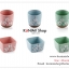 GL209 กระถางต้นไม้ ขนาดเล็ก สีสันสดใส วัสดุทำจากกระเบื้อง ลายสวย ด้านล่างที่รูระบายน้ำครับ