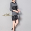 ชุดเดรสเกาหลี พร้อมส่ง Dress คอกลม แขนยาว