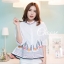 เสื้อเกาหลี พร้อมส่ง เสื้อปักลายใบไม้ ดอกไม้