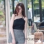เสื้อผ้าเกาหลี พร้อมส่ง เสื้อสายเดี่ยวกับกางเกงขาสั้น