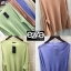 เสื้อเกาหลี พร้อมส่ง ผ้านิตติ้งทอเนื้อละเอียด