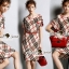 พร้อมส่ง เดรสทรงปล่อยๆพิมพ์ลายสไตล์ Burberry