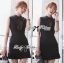 พร้อมส่ง Mini Dress มินิเดรสสีขาวดำ แบรนด์ Victoria Secret