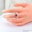 SKJewelryFactory แหวนเงินแท้ ฝังพลอยแอมิทิสต์แท้ ประดับด้วยเพชร ER02343-AMT