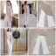 เสื้อผ้าเกาหลี พร้อมส่ง เสื้อแขนกุด ไหล่เฉียง กับ กางเกงขายาว