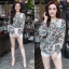 เสื้อเกาหลี พร้อมส่ง เสื้อแขนยาว พอง พิมพ์ลายดอกไม้