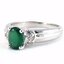 SKJewelryFactory แหวนเงินแท้ พลอยกรีนอะเกทแท้ล้อมเพชร พลอยสีเขียวขุ่นโปรางแสง ER02346-GAG