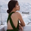 เสื้อผ้าเกาหลี พร้อมส่ง Jumpsuit ขาสั้น ไขว้หลัง
