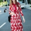 พร้อมส่ง long dress ลูกไม้ คอปก แขน 6 ส่วน