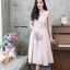 ชุดเดรสเกาหลี พร้อมส่ง Dress ผ้าไหมคอวี