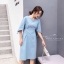 เดรสเกาหลี พร้อมส่ง เดรสเชิ้ต เนื้อผ้าcotton polyester