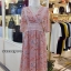 ชุดเดรสแฟชั่น พร้อมส่ง เดรสลายดอก เนื้อผ้าchiffon