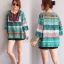 เสื้อเกาหลี พร้อมส่ง เสื้อคอกลม แขน5ส่วน เนื้อผ้าสปัน