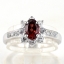 SKJewelryfactory แหวนโกเมนนแท้ ล้อมเพชร ดีไซน์สุดคลาสสิค ไม่มีตกเทรนด์ ตัวเรือนแท้ ER00663-GAN