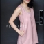เสื้อผ้าเกาหลี พร้อมส่ง ชุด จัมพ์สูท ผ้าคอวีขาสั้น