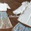 เสื้อผ้าเกาหลี พร้อมส่ง เสื้อเว้าไหล่กับกระโปรง