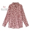 เสื้อเกาหลี พร้อมส่ง เสื้อสีชมพูแดงพิมพ์ลายลูกเชอรี่