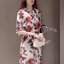 พร้อมส่ง Dress Shirt สีครีม ปริ้นลายดอกกุหลาบ