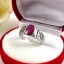 SKJewelryfactory แหวนเงินแท้ ฝังพลอยทับทิมแท้ ตัวเรือนฉลุลายสวยงาม ER01746-RBY