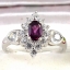 SKJewelryFactory แหวนเงินแท้ 92.5% ฝังพลอยโรโดไลท์การ์เน็ตแท้ ER01585-RGN
