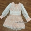 พร้อมส่ง Jumpsuit ชุดกางเกงจั๊มสุทขาสั้น ทรงคอวี